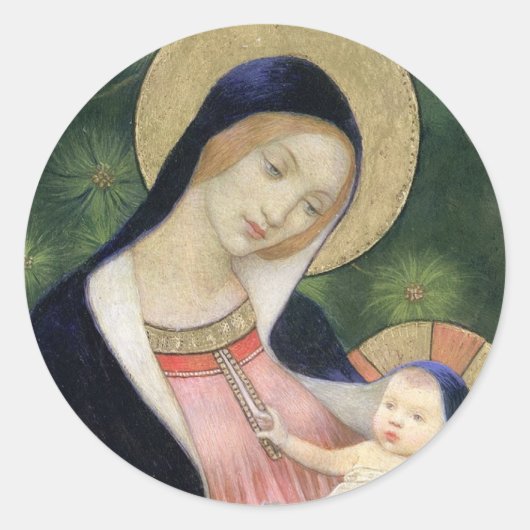 BABY JESUS RONDE STICKER (Voorkant)