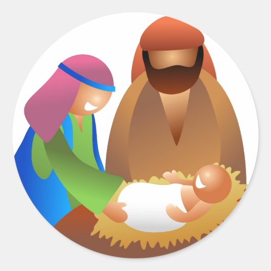 Baby Jesus Ronde Sticker (Voorkant)
