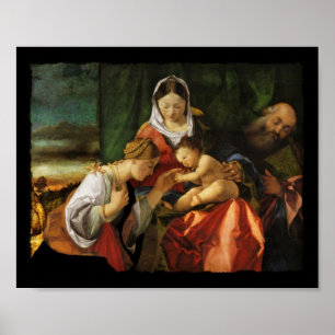 Baby Jesus Saint Catherine en Mary Poster
