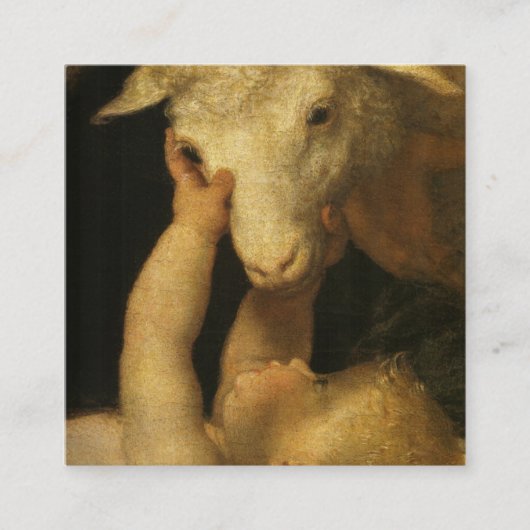 Baby Jesus Touches Lamb Aanbevelingskaartje (Voorkant)