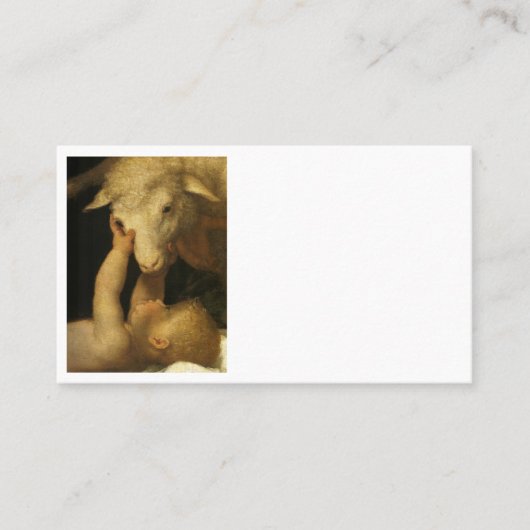 Baby Jesus Touches Lamb Afsprakenkaartje (Voorkant)