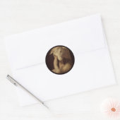 Baby Jesus Touches Lamb Ronde Sticker (Envelop)