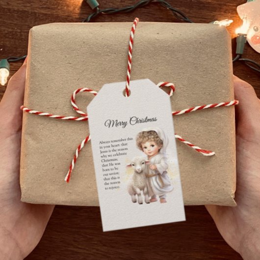 Baby Jesus Vrolijk kerstfeest Cadeaulabel