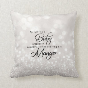 Baby Jesus White Sparkle kerstSierkussen Kussen