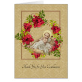 Baby Jezus Bloemenkatholiek Condoleance Dank u (Voorkant)