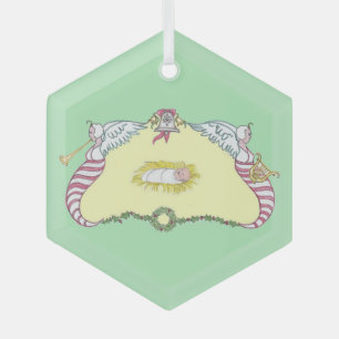 Baby Jezus Cartouche Glas Ornament