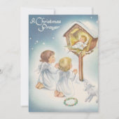  Baby Jezus en Angels Kerstmis Feestdagenkaart (Voorkant)