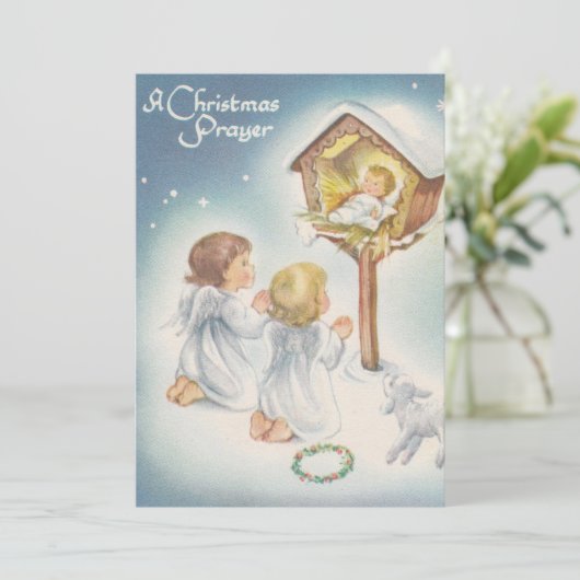  Baby Jezus en Angels Kerstmis Feestdagenkaart (Staand voorkant)