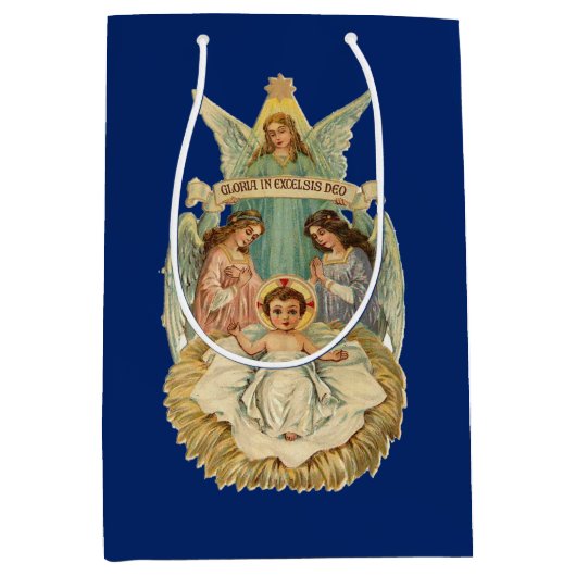 Baby Jezus en Angels Medium Cadeauzakje (Voorkant)