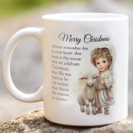 Baby Jezus en lamsillustratie Koffiemok