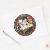 Baby Jezus en Maagd Mary Natitivity Kerstmis Ronde Sticker (Envelop)