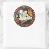 Baby Jezus en Maagd Mary Natitivity Kerstmis Ronde Sticker (Tas)