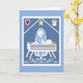 Baby Jezus in boosheid met Mary, ster, hart, kroon Kaart (Gele Bloem)