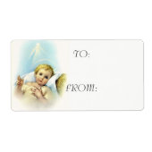 Baby Jezus in de Manger Etiket (Voorkant)