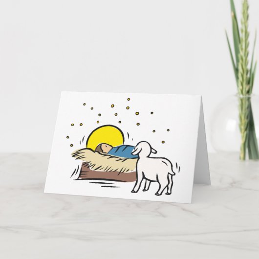 Baby Jezus in de Manger Feestdagen Kaart (Voorkant)