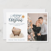 Baby Jezus in de Manger Natisive Holiday Card Feestdagenkaart (Voorkant)