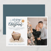 Baby Jezus in de Manger Natisive Holiday Card Feestdagenkaart (Voorkant / Achterkant)