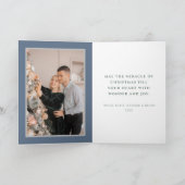 Baby Jezus in de Manger Natitivity Folded Foto Kaart (Binnen)