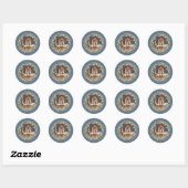 Baby Jezus in de Manger Nativiteit Ronde Sticker (Vel)