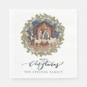 Baby Jezus in de Manger Nativiteit Servet (Voorkant)