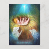 Baby Jezus in een voederbak Feestdagenkaart (Voorkant)