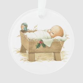 Baby Jezus in Manger Acrylornament Ornament