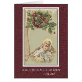 Baby Jezus in Manger Kerstmis Floral (Voorkant)