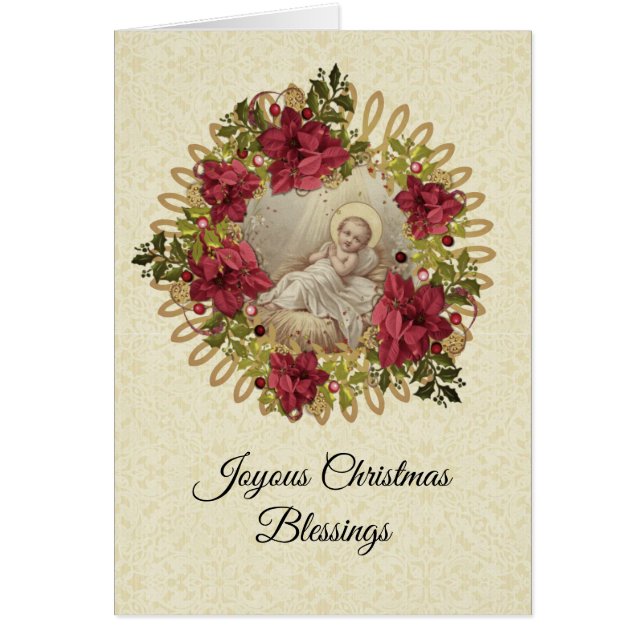 Baby Jezus in Manger Kerstmis Floral Wreath