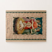 Baby Jezus in Manger met Angels Kerstmis Legpuzzel (Horizontaal)