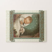 Baby Jezus in Manger met lamsvlees en vogel Legpuzzel (Horizontaal)