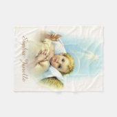 Baby Jezus in Manger Shining Star Halo Fleece Deken (Voorkant (Horizontaal))