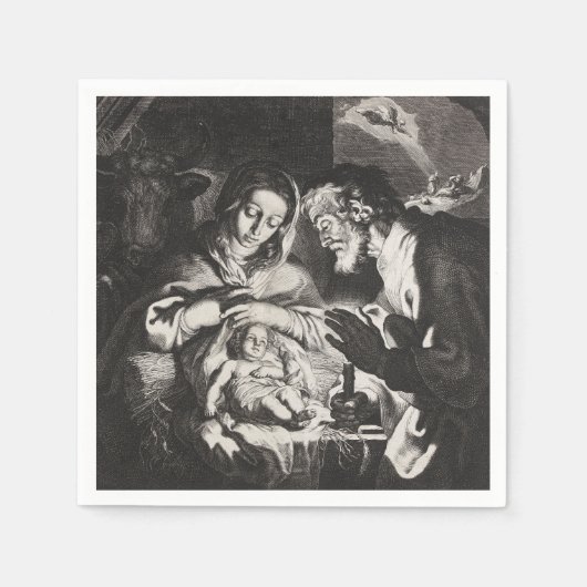 Baby Jezus Kerstfeest Nativiteit Servet (Voorkant)