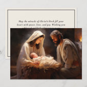Baby Jezus Maria Jozef Geboorte Vrolijk Kerstfeest Feestdagenkaart (Voorkant / Achterkant)