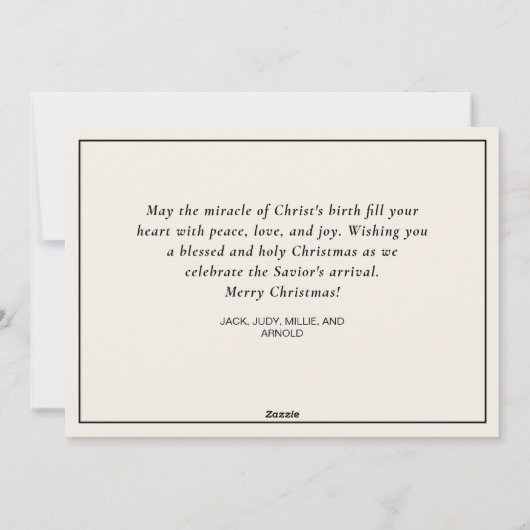 Baby Jezus Maria Jozef Geboorte Vrolijk Kerstfeest Feestdagenkaart (Achterkant)