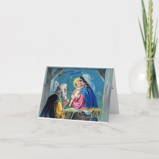  Baby Jezus Mary Religieuze kerstKaart Bedankkaart (Voorkant)