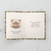 Baby Jezus met Angels  Holly Berries Feestdagen Kaart (Binnen)