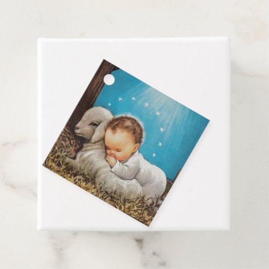  Baby Jezus met een lamp Bedankjes Labels (In situ)