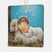  Baby Jezus met een lamp Keramisch Ornament (Links)