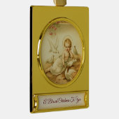  Baby Jezus met honden Verguld Banner Ornament (Rechts)