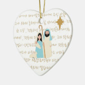 Baby Jezus met Koreaans kerstgeschrift Keramisch Ornament (Links)