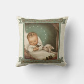 Baby Jezus met lamsvlees en vogel in woede Kussen (Achterkant)