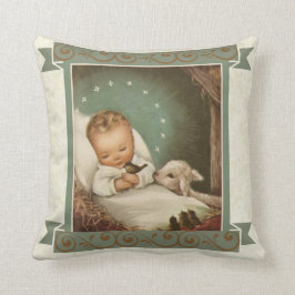 Baby Jezus met lamsvlees en vogel in woede Kussen
