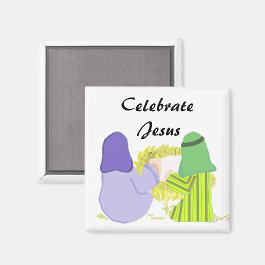 Baby Jezus met Mary en Joseph Magneet (Voorkant / Achterkant)