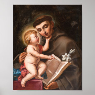 Baby Jezus met St. Anthony van Padua Poster