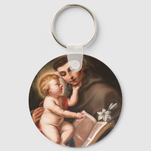 Baby Jezus met St. Anthony van Padua Sleutelhanger