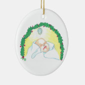 Baby Jezus omkranst Keramisch Ornament (Rechts)