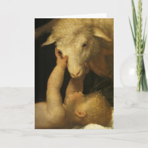 Baby Jezus raakt lam aan Kaart