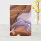 Baby Jezus Religieuze Kerstmis Kaart (Gele Bloem)