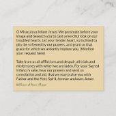 Baby Jezus van de Heilige Stoel Praag Visitekaartje (Achterkant)