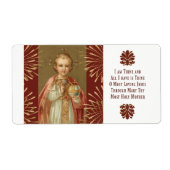 Baby Jezus van Praag Etiket (Voorkant)